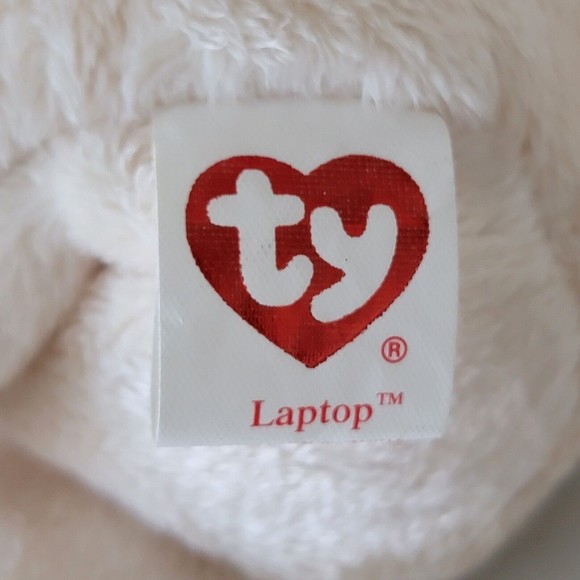 TY Original Beanie Babies LAPTOP 2004 Cocker Spaniel Light Beige Plush New - Picture 8 of 10